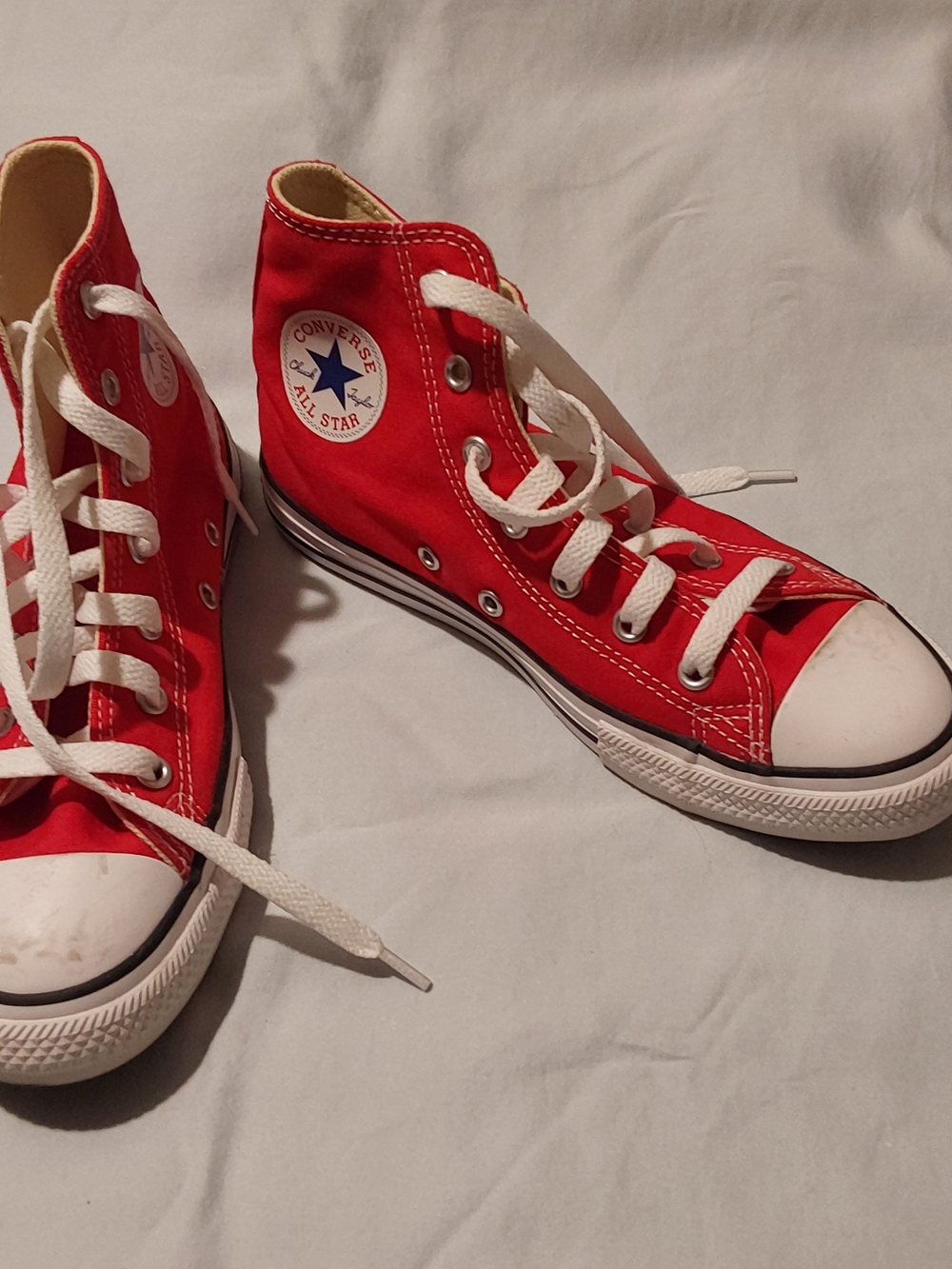 Converse Kids Red High-Top Sneakers with White Accents